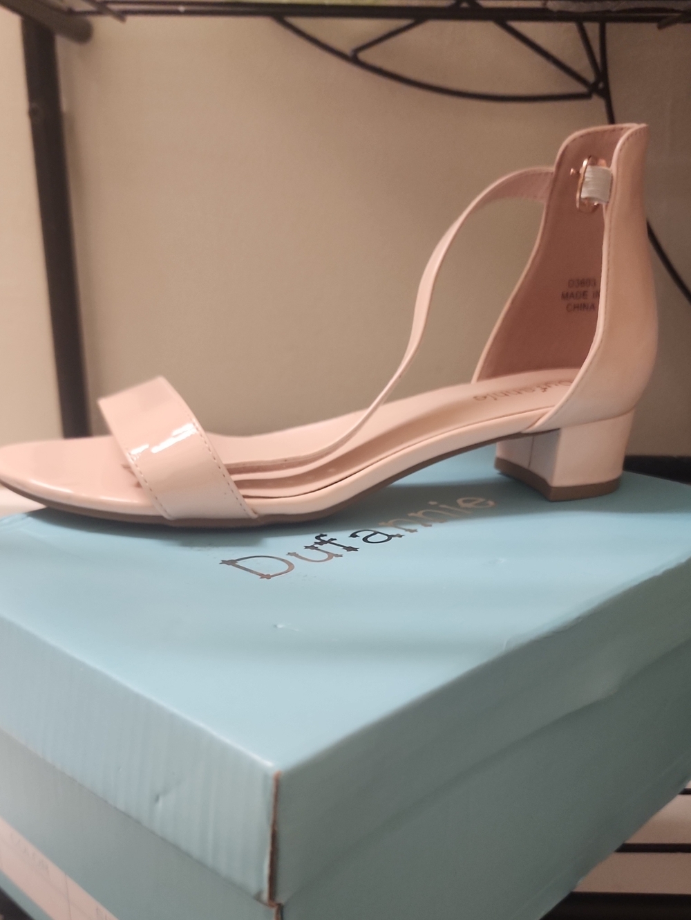 Dufannie Heels Sandals, Patten Leather Pale Pink